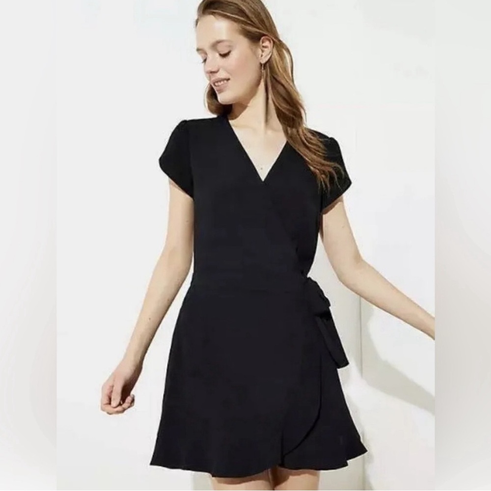 LOFT Black Wrap Romper